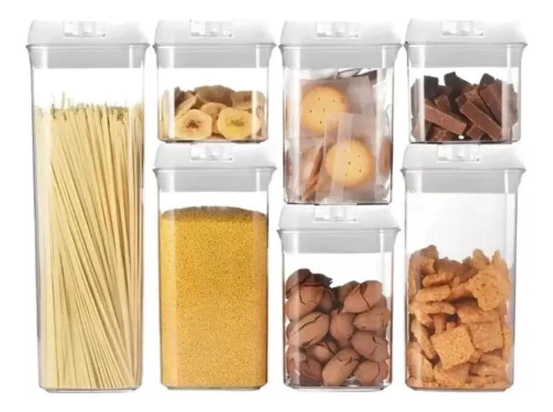 SET DE 7 CONTENEDORES ORGANIZADORES PARA ALIMENTOS CON CIERRE HERME TICO - 2