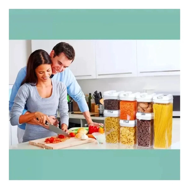 SET DE 7 CONTENEDORES ORGANIZADORES PARA ALIMENTOS CON CIERRE HERME TICO - 6