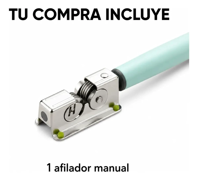 AFILADOR MANUAL COMPACTO PARA CUCHILLOS CON CUERPO DE ACERO INOXIDABLE - 6
