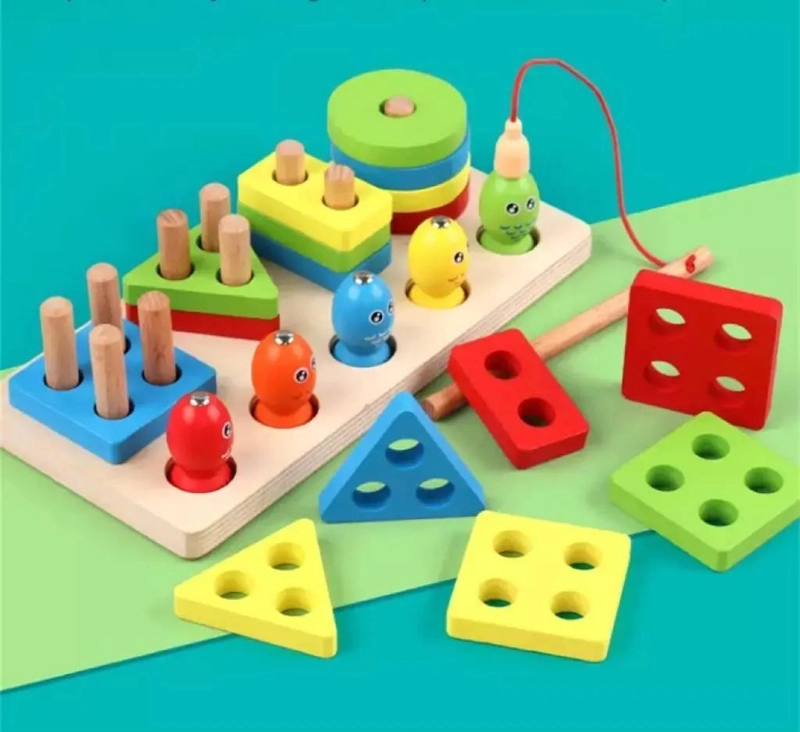 JUEGO DIDACTICO DE PESCA MAGNE TICO DE MADERA PARA NIÑOS - 3