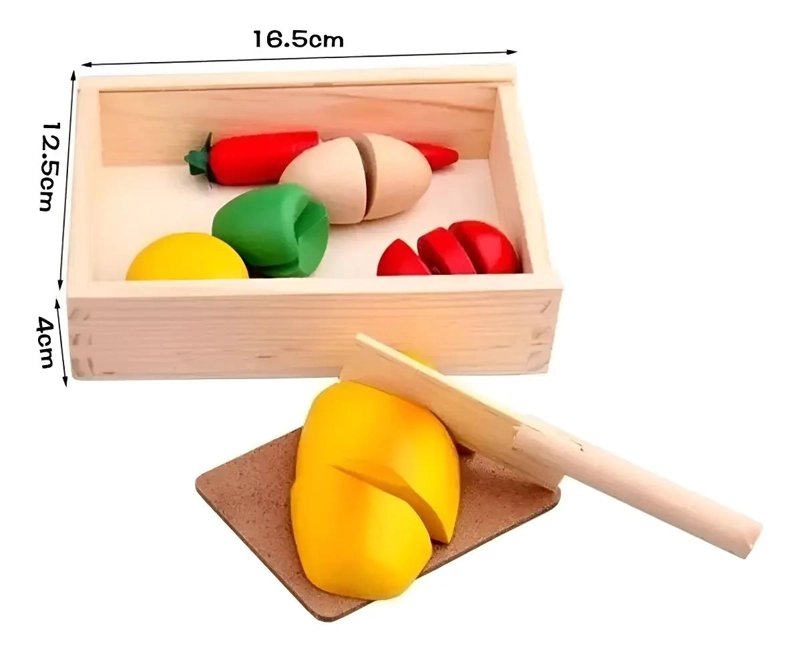 COCINA INFANTIL DIDACTICA DE MADERA CON FRUTAS Y VERDURAS - 8