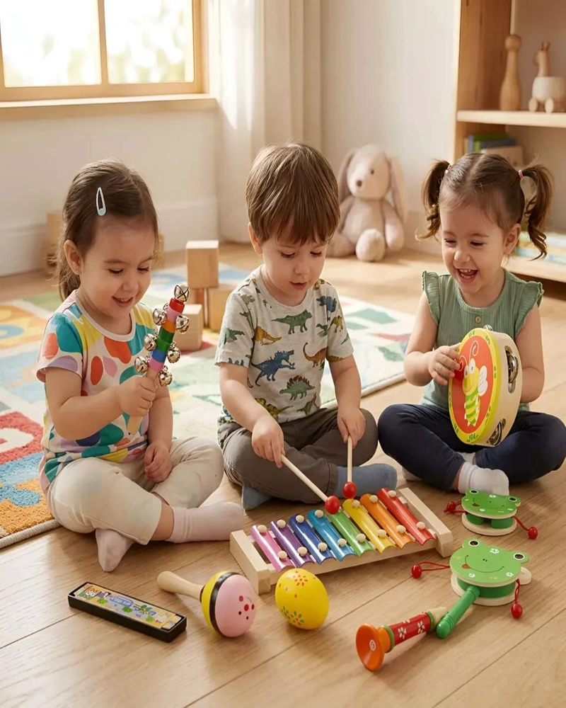 SET MUSICAL INFANTIL DE MADERA PARA APRENDIZAJE Y DIVERSION - 2