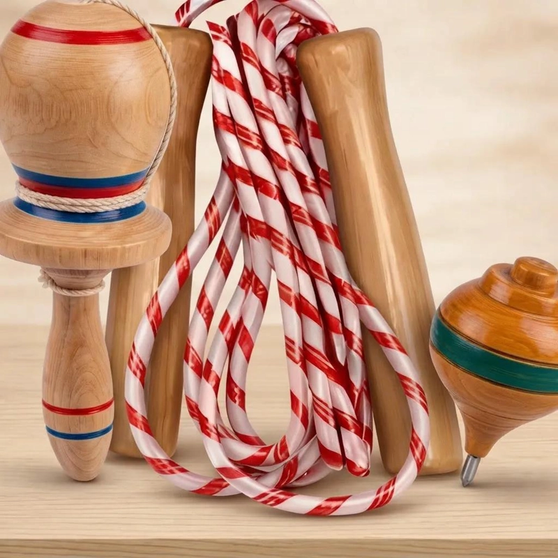 SET DE JUGUETES TRADICIONALES: TROMPO, EMBOQUE Y CUERDA - 4