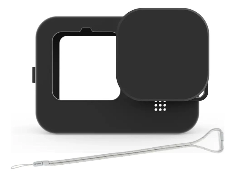 FUNDA DE SILICONA CON TAPA Y CORREA PARA CAMARA DE ACCION - 1