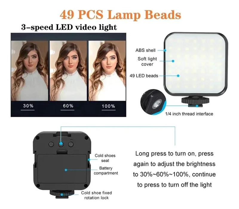 KIT DE GRABACION CON MICROFONO, LUZ Y TRIPODE PARA CONTENIDO - 10