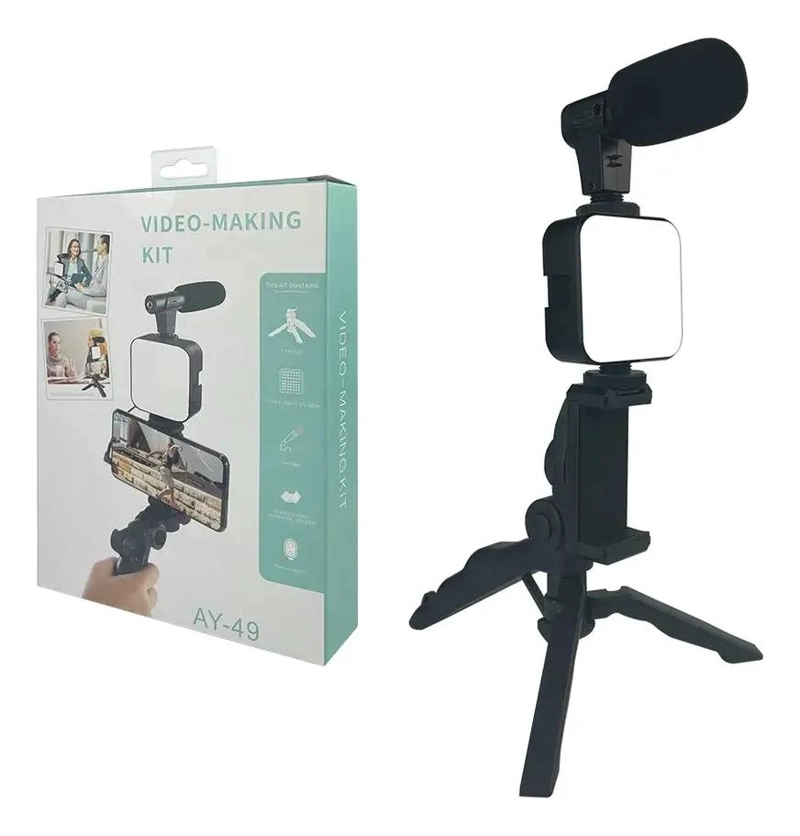 KIT DE GRABACION CON MICROFONO, LUZ Y TRIPODE PARA CONTENIDO - 3