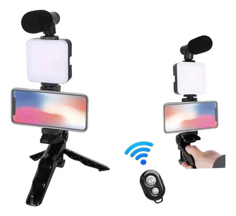 KIT DE GRABACION CON MICROFONO, LUZ Y TRIPODE PARA CONTENIDO - 6