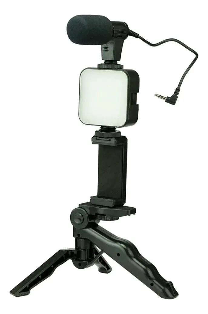 KIT DE GRABACION CON MICROFONO, LUZ Y TRIPODE PARA CONTENIDO - 9