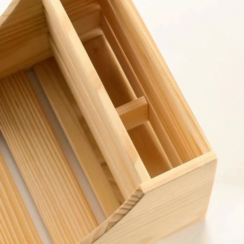 ORGANIZADOR DE COCINA DE MADERA DE PINO MACIZO CON ACERO - 3