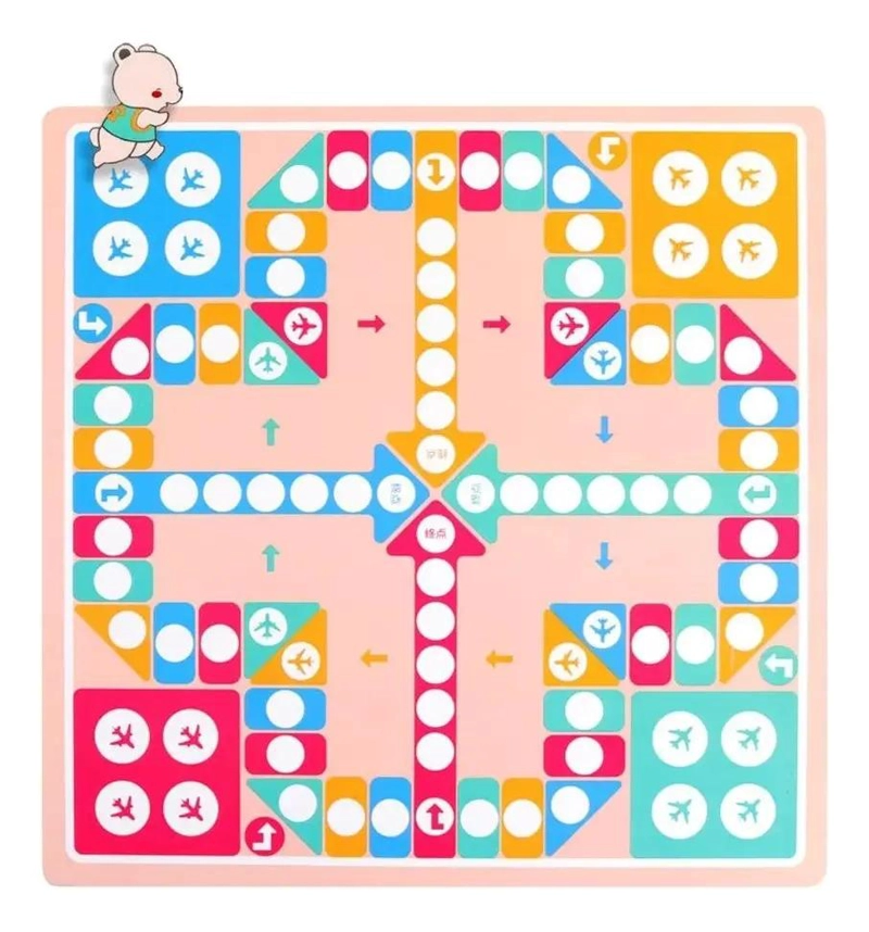 JUEGO DE MESA DE MADERA 2 EN 1 LUDO Y SERPIENTES - 6