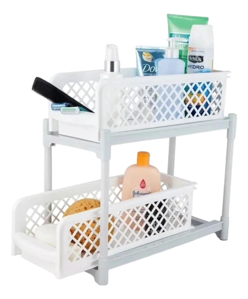 ORGANIZADOR EXTRAIBLE DE DOS NIVELES PARA COCINA Y BAÑO - 1