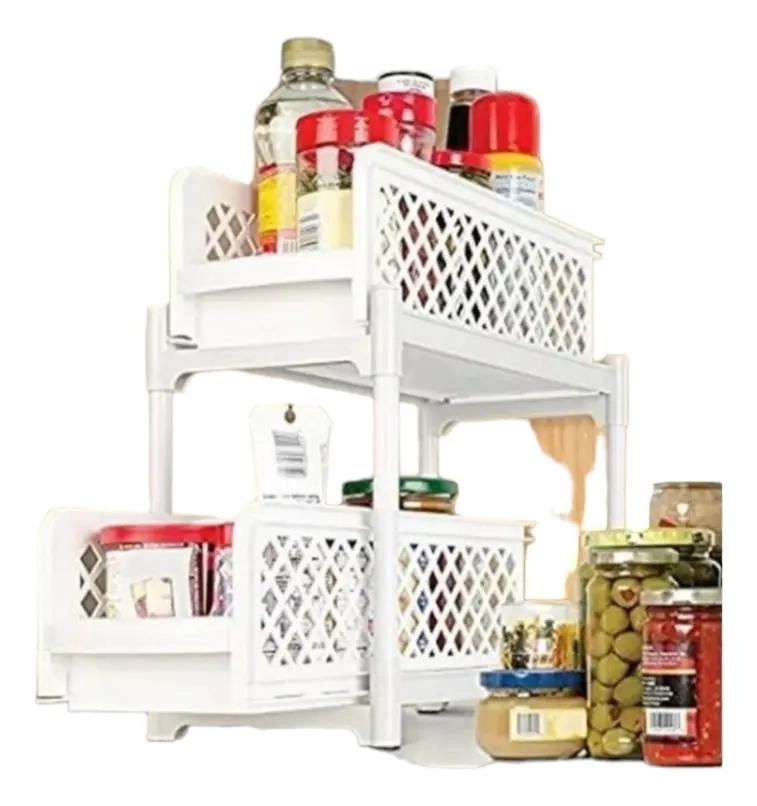 ORGANIZADOR EXTRAIBLE DE DOS NIVELES PARA COCINA Y BAÑO - 3
