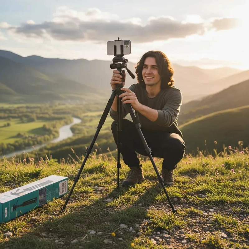 TRIPODE AJUSTABLE PARA CAMARA Y SMARTPHONE CON ESTABILIDAD - 7