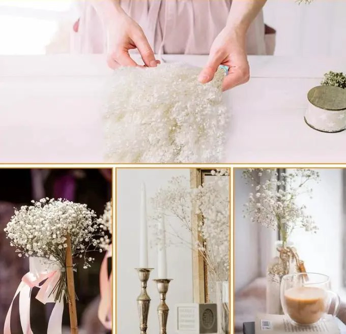 RAMO DE FLORES SECAS GYPSOPHILA PARA DECORACION FLORAL - 6