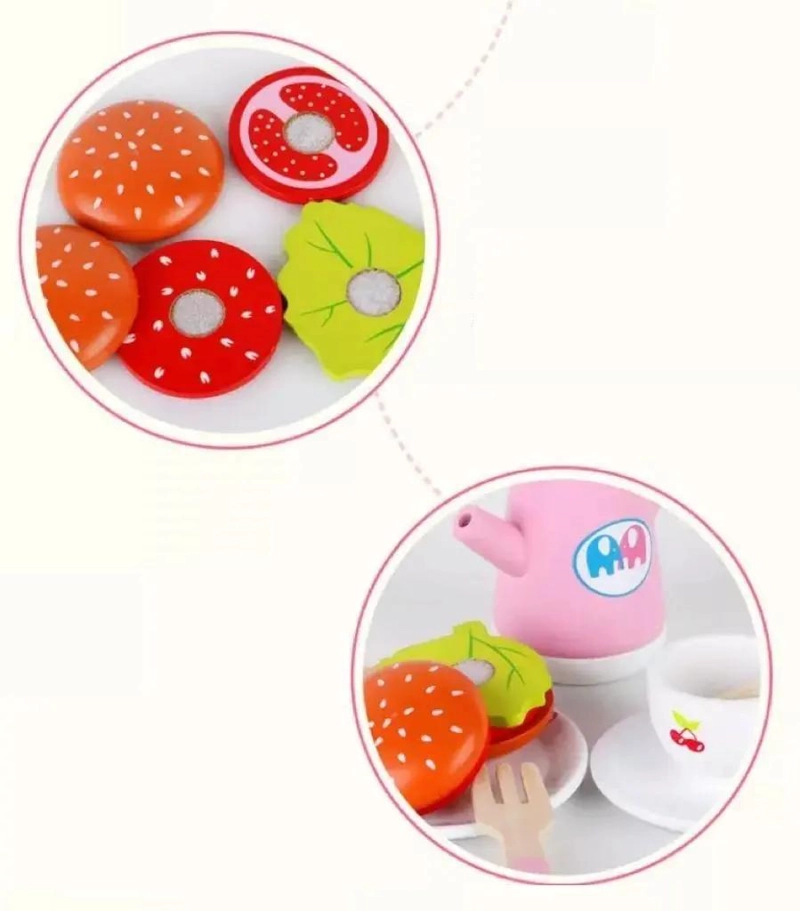 JUEGO DIDACTICO DE MADERA SET DE TE  PARA NIÑOS - 7