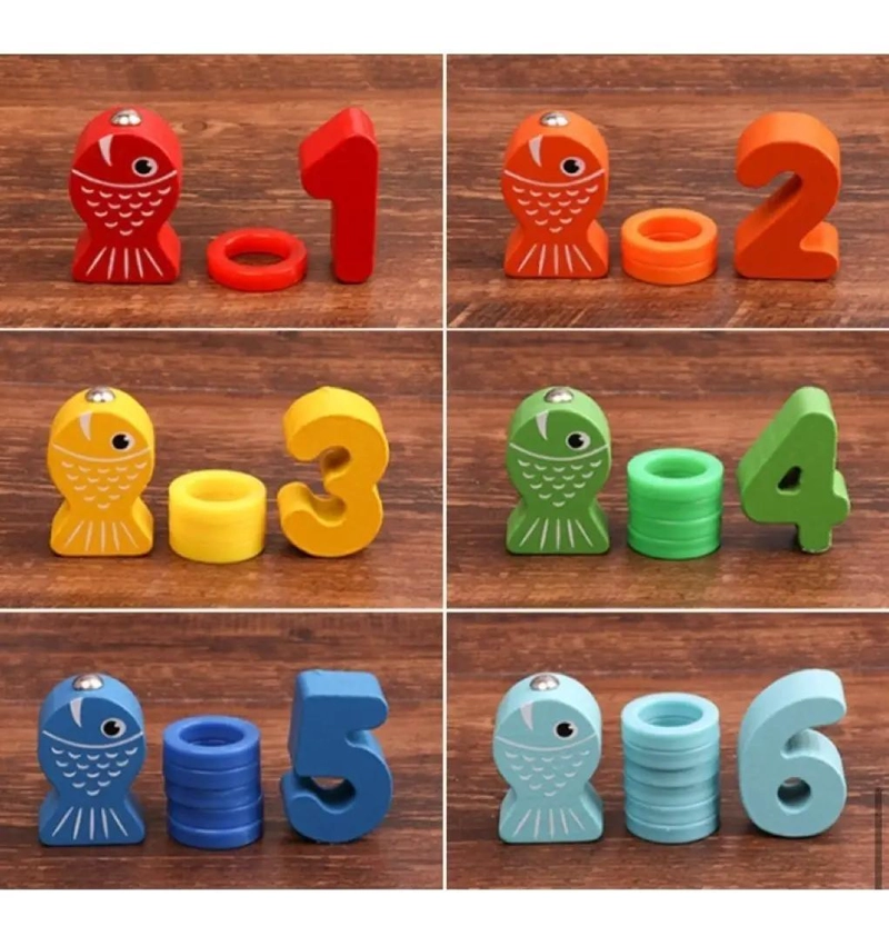 JUEGO EDUCATIVO DE PESCA DE MADERA PARA NIÑOS - 4