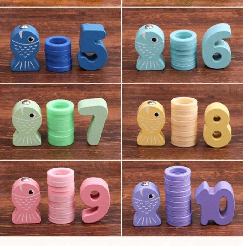 JUEGO EDUCATIVO DE PESCA DE MADERA PARA NIÑOS - 6