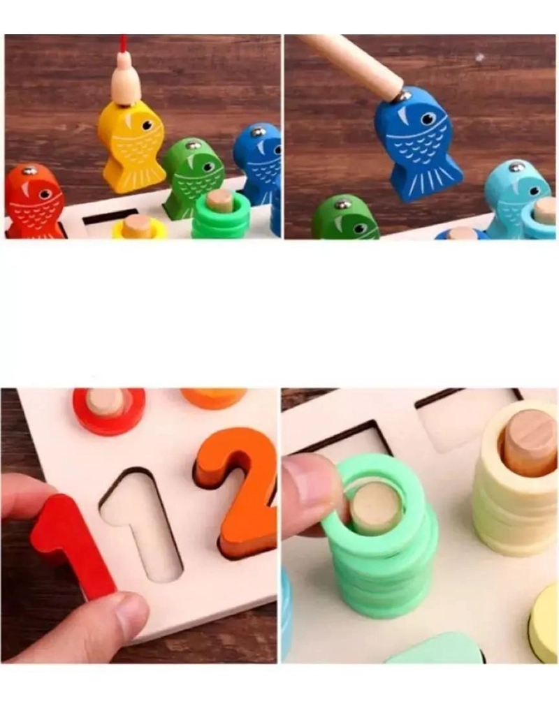 JUEGO EDUCATIVO DE PESCA DE MADERA PARA NIÑOS - 7