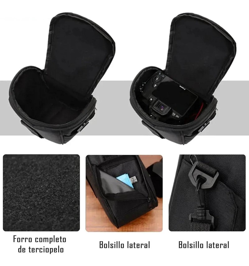 BOLSO ACOLCHADO PARA CAMARA Y ACCESORIOS CON CORREA AJUSTABLE - 8