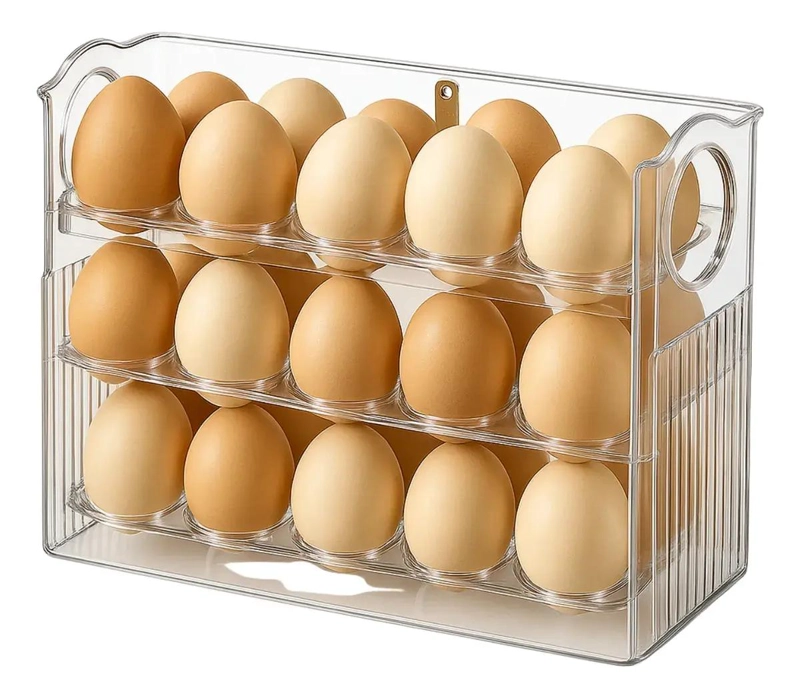 ORGANIZADOR DE HUEVOS CON 3 NIVELES Y TEMPORIZADOR INTEGRADO - 1