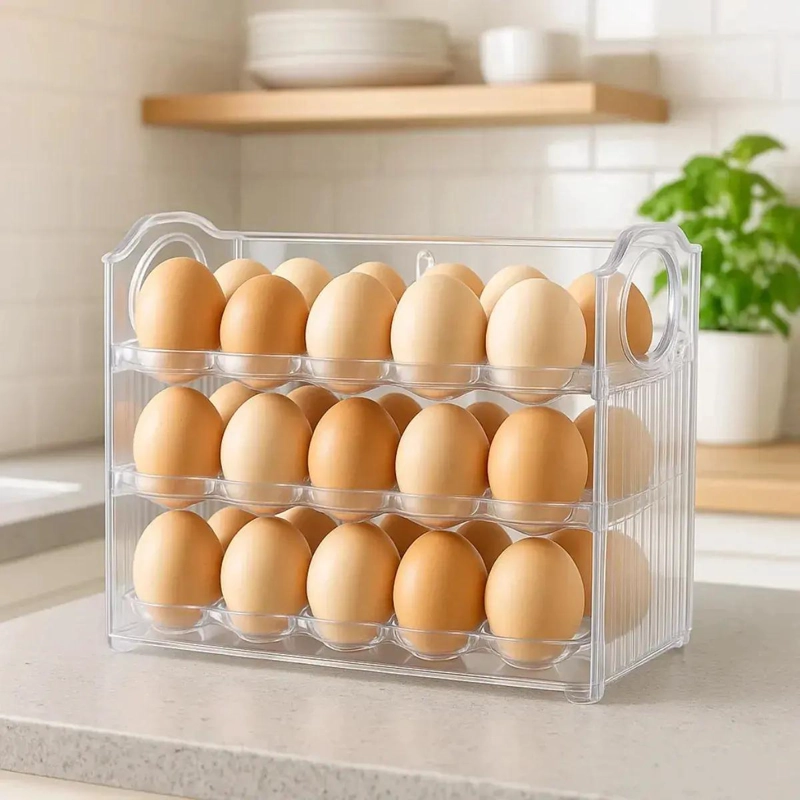 ORGANIZADOR DE HUEVOS CON 3 NIVELES Y TEMPORIZADOR INTEGRADO - 2
