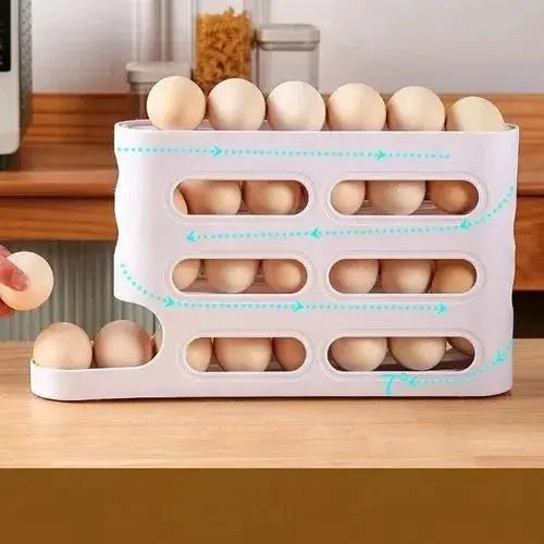 ORGANIZADOR DE HUEVOS DISPENSADOR PARA 32 UNIDADES EN COCINA - 4