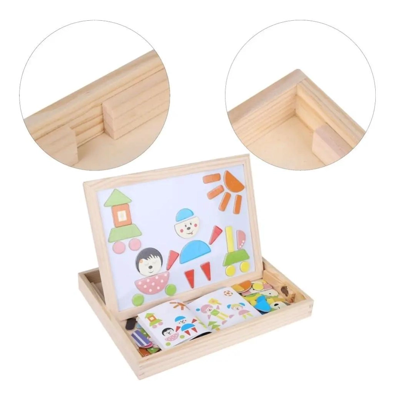 JUGUETE DIDACTICO DE MADERA CON PIZARRA MAGNE TICA Y ACCESORIOS - 6
