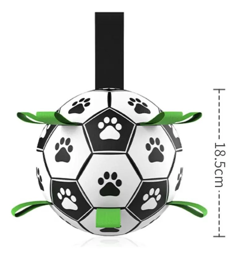 FUTBOL INTERACTIVO PARA PERROS CON ASA Y CUERDA - 2