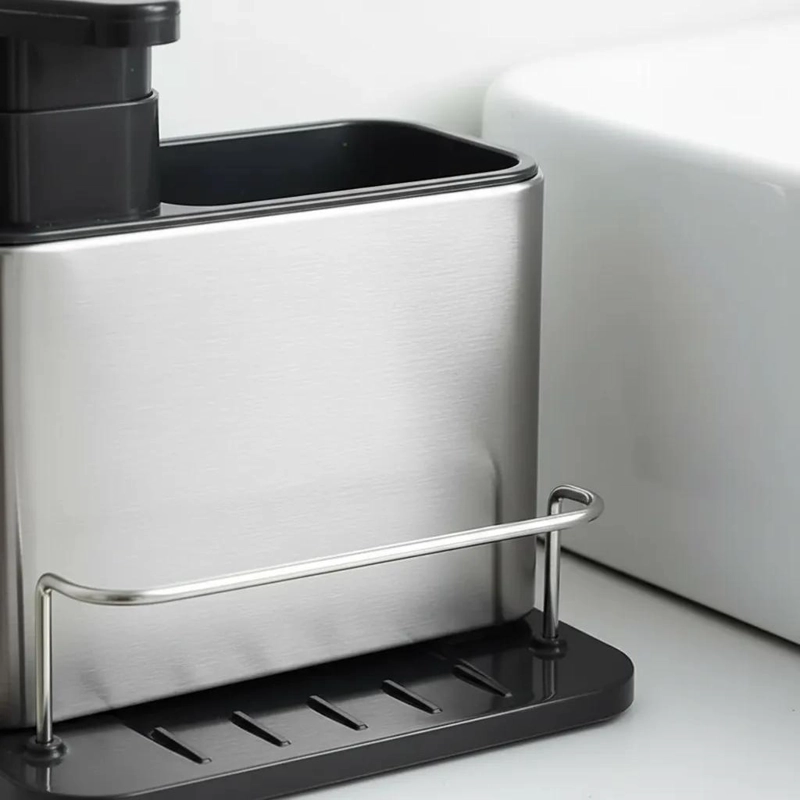 ORGANIZADOR DE COCINA CON DISPENSADOR DE JABON Y PORTA ESPONJA - 7