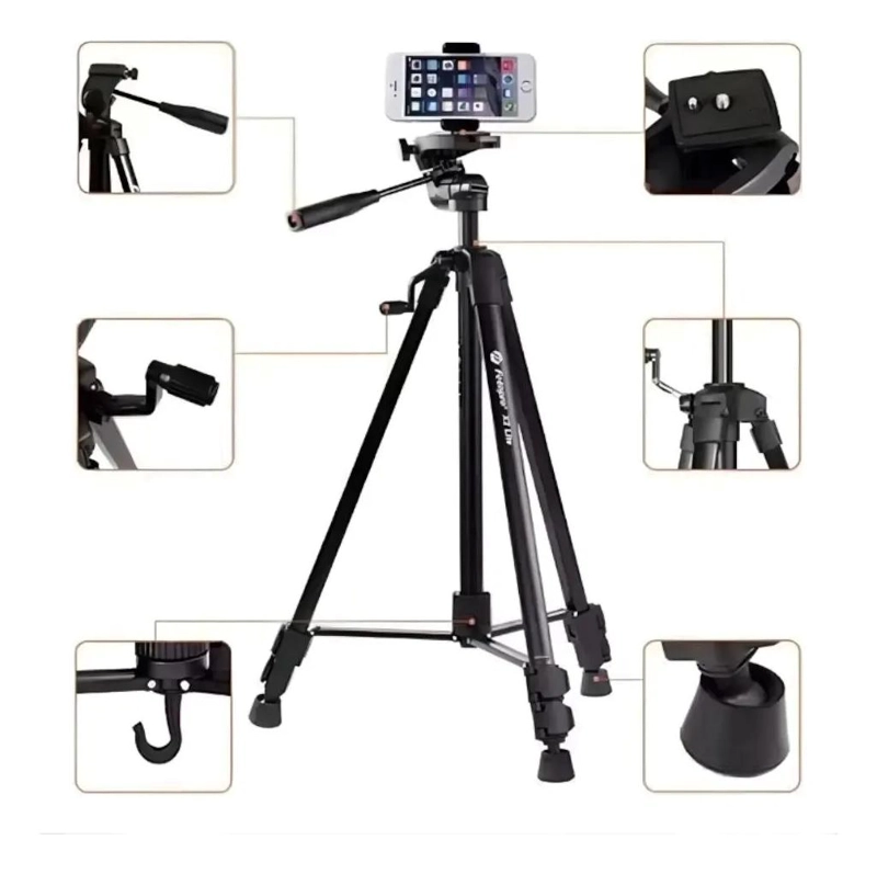 TRIPODE PROFESIONAL PARA CELULAR Y CAMARA CON ADAPTADOR - 1