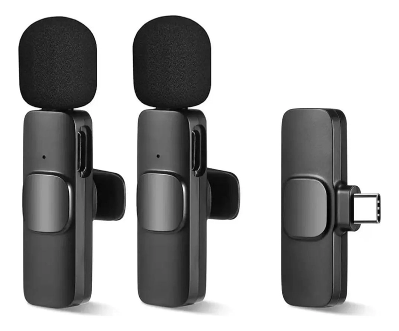 MICROFONO INALAMBRICO LAVALIER DOBLE PARA GRABACIONES DE AUDIO - 1