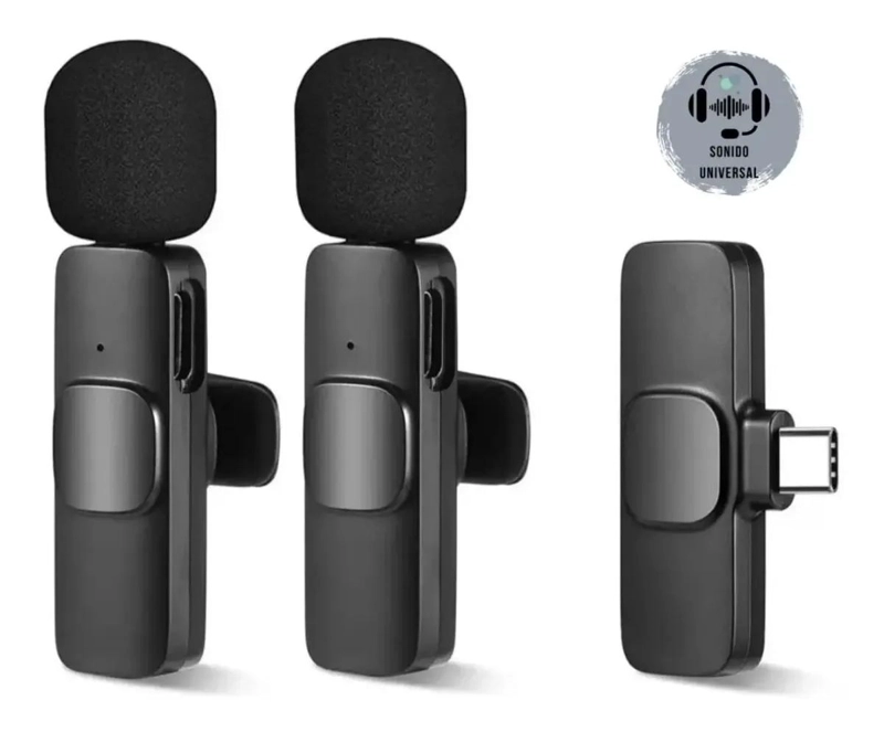 MICROFONO INALAMBRICO LAVALIER DOBLE PARA GRABACIONES DE AUDIO - 2