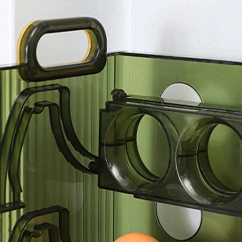 CONTENEDOR ORGANIZADOR DE HUEVOS APILABLE 3 NIVELES VERDE - 5