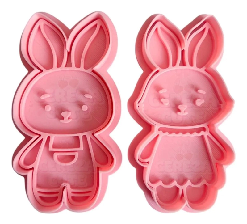 CORTADORES Y SELLOS DE GALLETA CONEJOS PARA PASCUA - 1