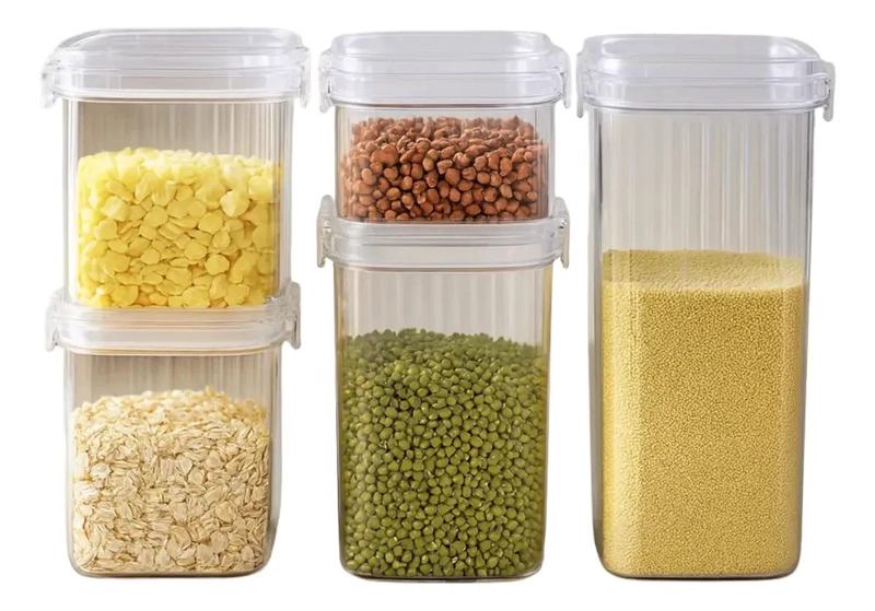 PACK DE 5 RECIPIENTES HERME TICOS PARA ALIMENTOS DE 1 LITRO - 1