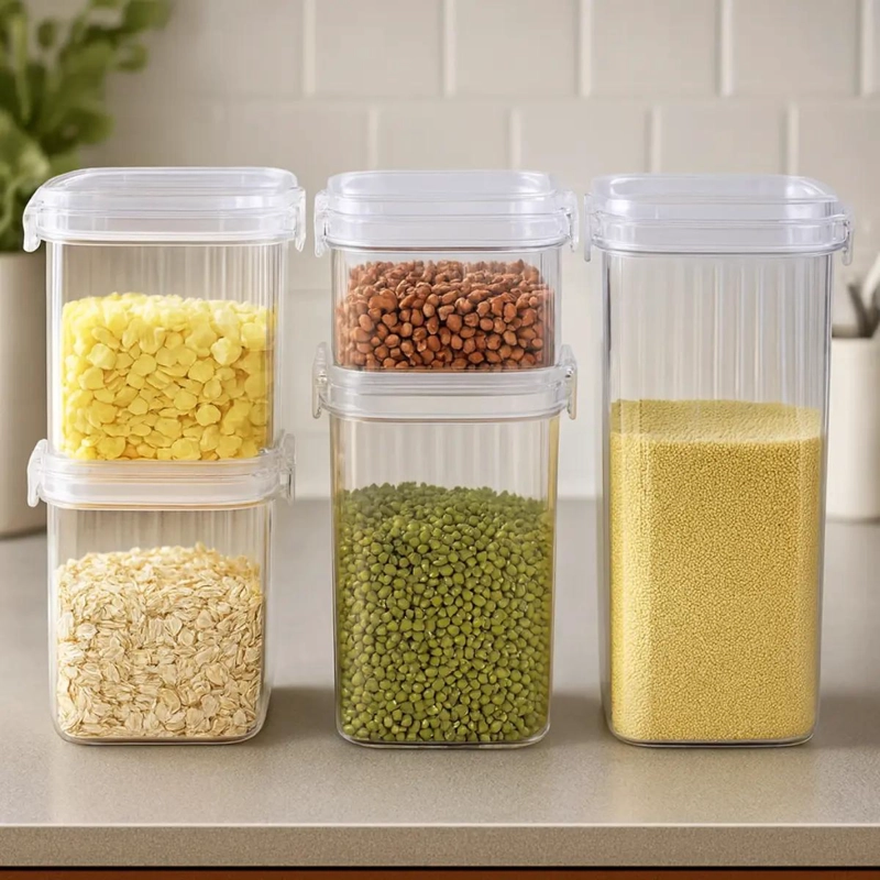PACK DE 5 RECIPIENTES HERME TICOS PARA ALIMENTOS DE 1 LITRO - 3