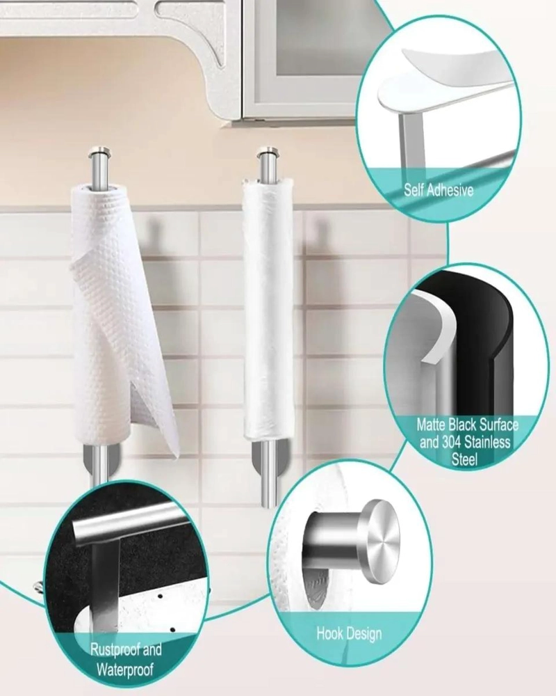 SOPORTE DE PARED PARA TOALLAS DE PAPEL CON INSTALACION FACIL - 2