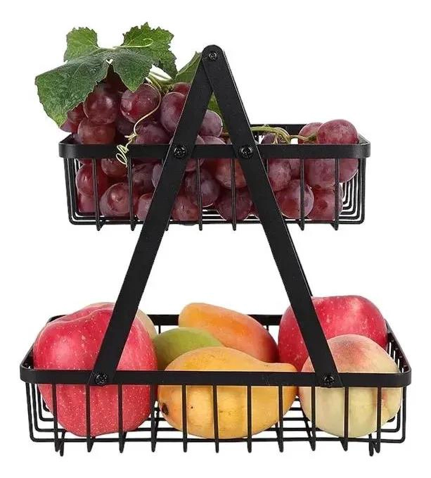 CANASTA ORGANIZADORA DE FRUTAS Y VERDURAS DE 2 NIVELES - 2