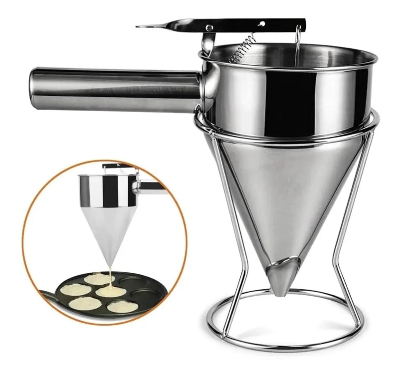 DISPENSADOR DE MASA PARA PANQUEQUES DE ACERO INOXIDABLE 1.2L - 1