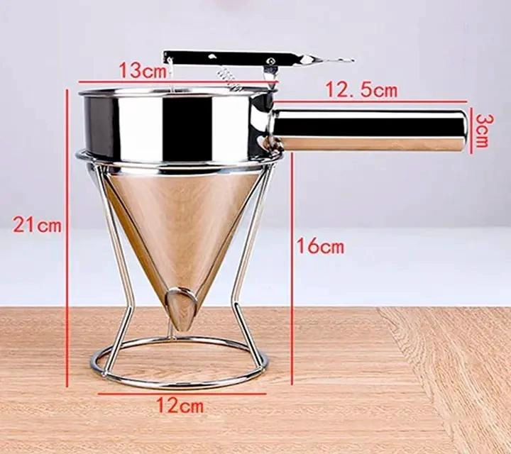DISPENSADOR DE MASA PARA PANQUEQUES DE ACERO INOXIDABLE 1.2L - 3