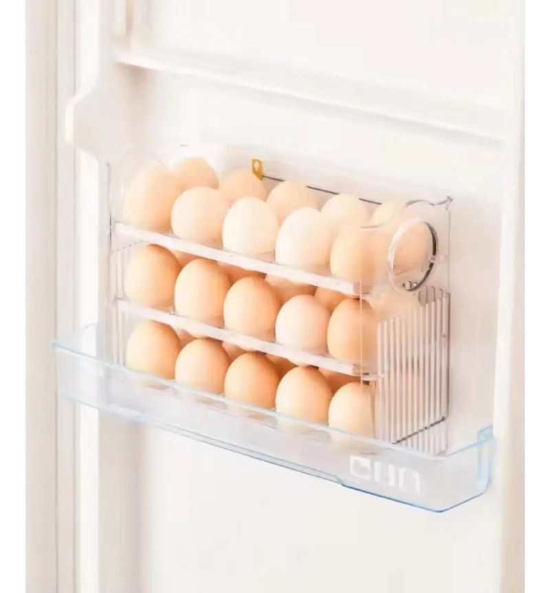 ORGANIZADOR RECTANGULAR PARA 30 HUEVOS CON DISEÑO APILABLE - 3