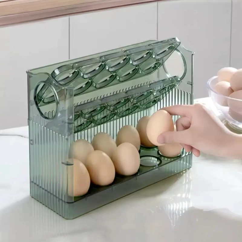 ORGANIZADOR RECTANGULAR PARA 30 HUEVOS CON DISEÑO APILABLE - 6
