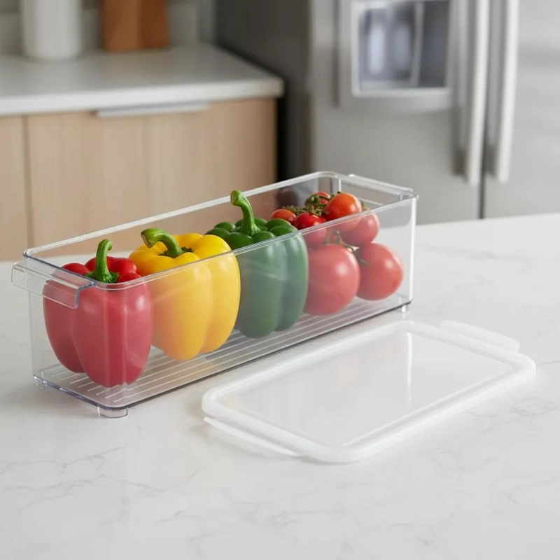 CONTENEDOR ORGANIZADOR PARA REFRIGERADOR CON TAPA PRACTICA - 6