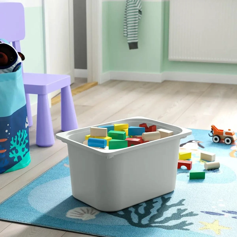 CAJA ORGANIZADORA APILABLE BLANCA PARA JUGUETES Y MATERIALES - 2