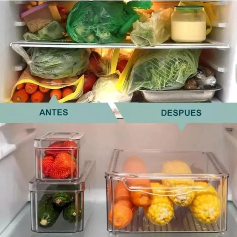 SET DE 7 CONTENEDORES TRANSPARENTES PARA REFRIGERADOR - 4