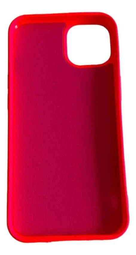 FUNDA DE SILICONA ROSA CHICLE PARA IPHONE 13 CON PROTECCION - 2