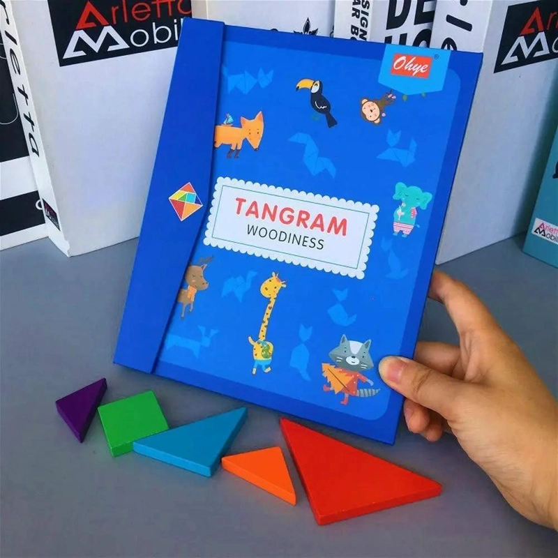 JUGUETE DIDACTICO DE MADERA TANGRAMA MAGNE TICO Y TETRIS 3 EN 1 - 1