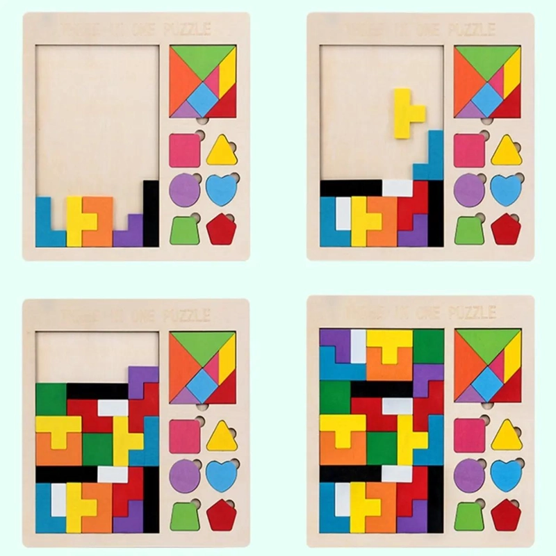 JUGUETE DIDACTICO DE MADERA TANGRAMA MAGNE TICO Y TETRIS 3 EN 1 - 2