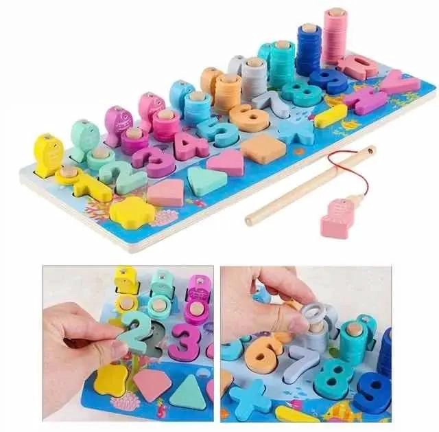 JUGUETE DE MADERA PARA PESCA MAGNE TICA IDEAL PARA NIÑOS - 6