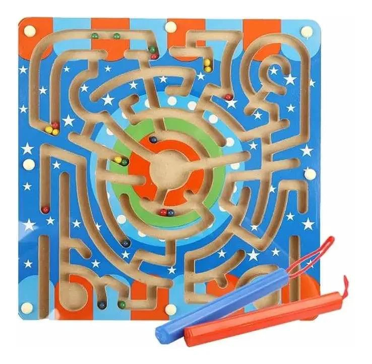 LABERINTO MAGNE TICO DE MADERA PARA NIÑOS CON CUENTAS - 5
